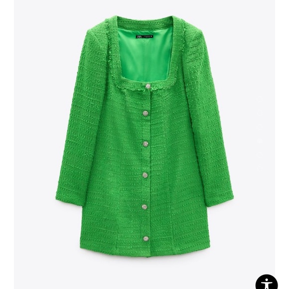 Zara Dresses Zara Textured Weave Dress With Jewel Buttons Poshmark